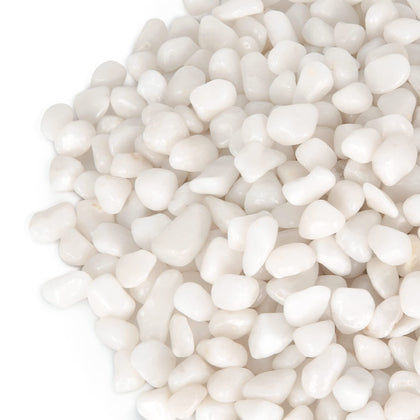 GASPRO pebbles for indoor plants brighten displays with a polished white shine.