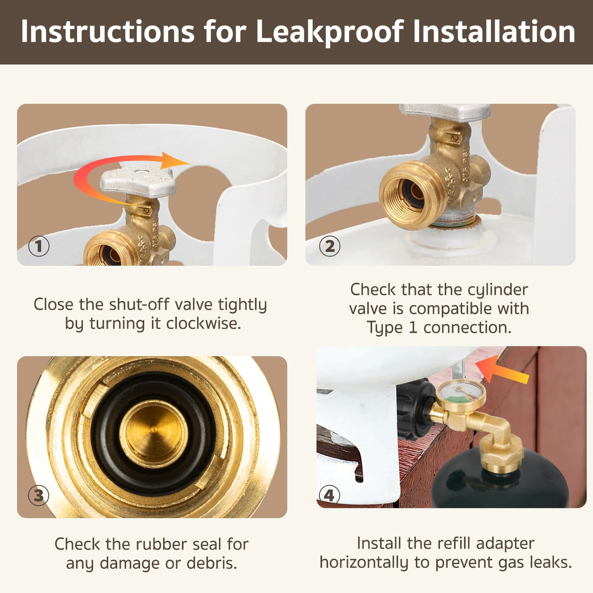 GASPRO safety-minded brass design supports reliable performance during gas filling.