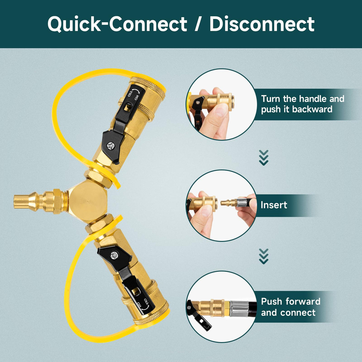 GASPRO RV outlet splitter powering two appliances from a single propane source.