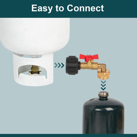 GASPRO solid brass connection delivers durable, tight seals for safe refilling.