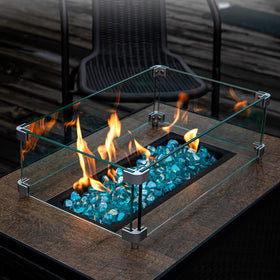 GASPRO sparkly fire pit glass diamonds add daytime sparkle and evening ambiance