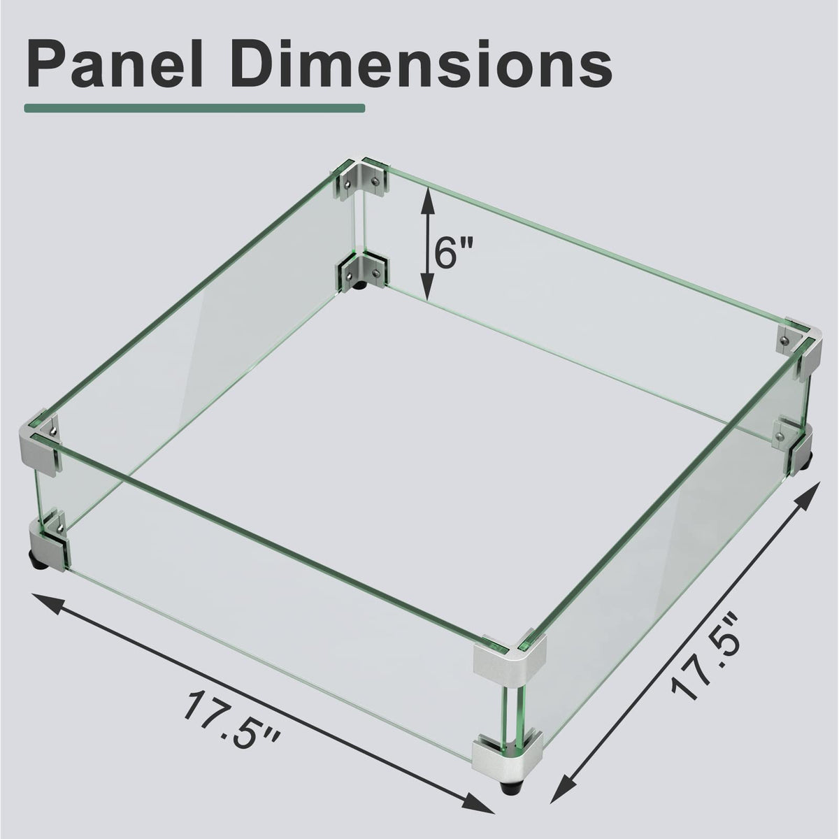 GasPRO tempered glass panel close-up, thick edge, showcasing safe, sturdy construction.