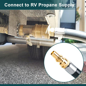 GasPro tool-free quick-connect enables one-hand setup at campsite.