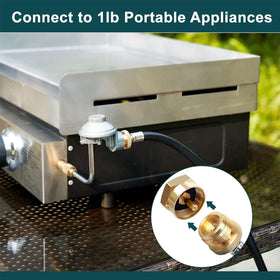 GasPro Weber Q-compatible connection ready for portable grills.