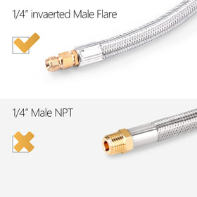 GasSaf 1/4in inverted flare connection for reliable regulator attachment