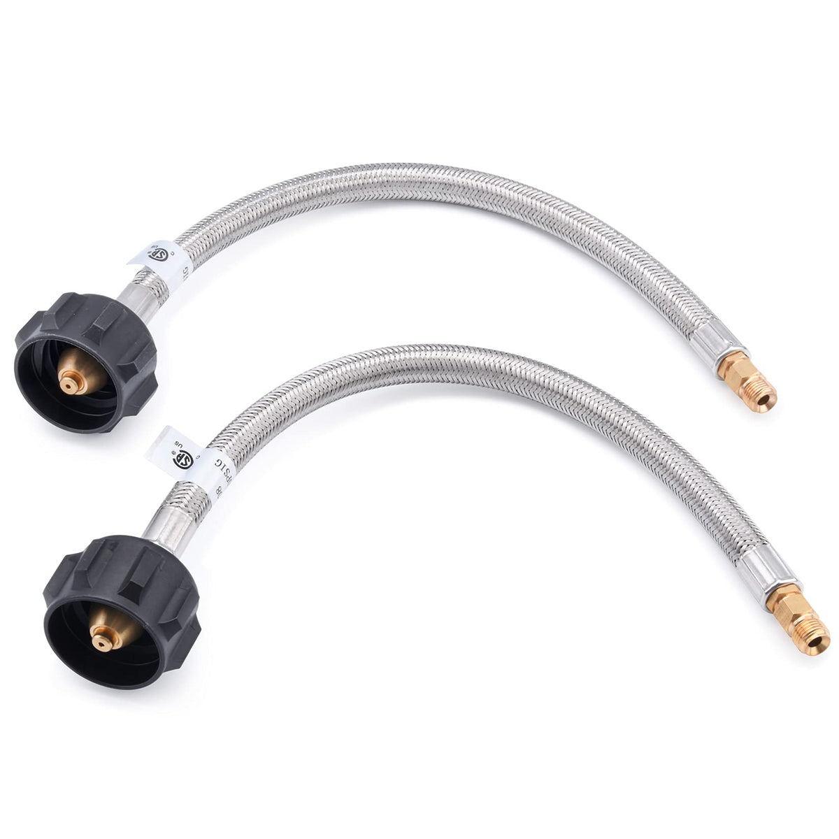 GasSaf 12-inch RV propane hose with braided steel for extra durability and safety