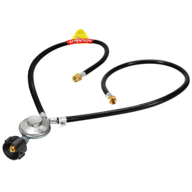 GasSaf 3ft Y-splitter regulator hose enabling dual-appliance use from one propane tank.