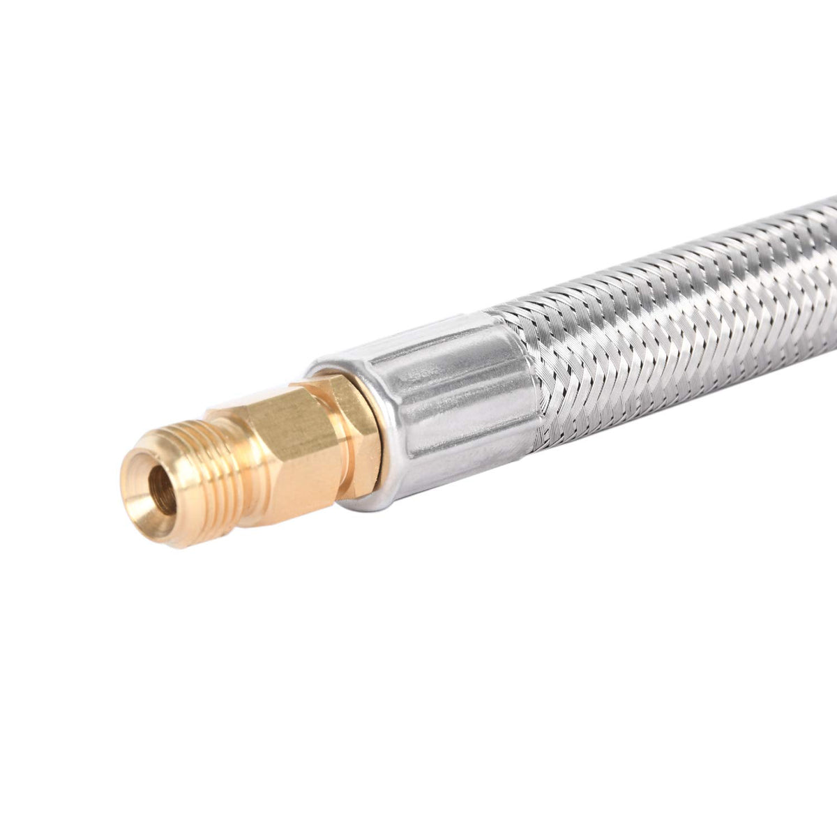 GasSaf RV propane hose assembly shown for BBQ and camping