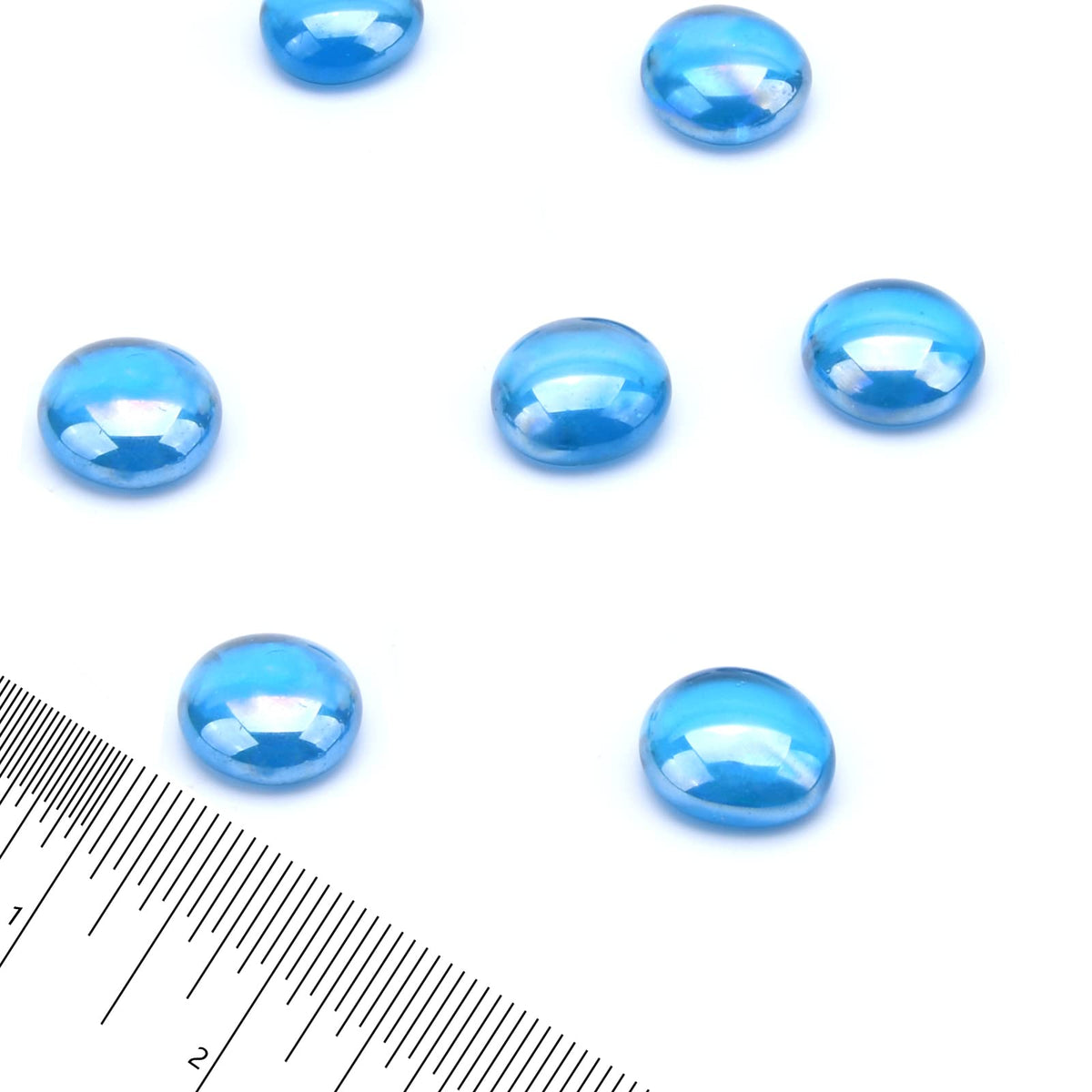 GasSaf Blue Fire Glass Beads Caribbean Blue Luster ideal for fireplace ambiance.