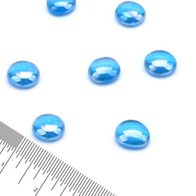 GasSaf Blue Fire Glass Beads Caribbean Blue Luster ideal for fireplace ambiance.