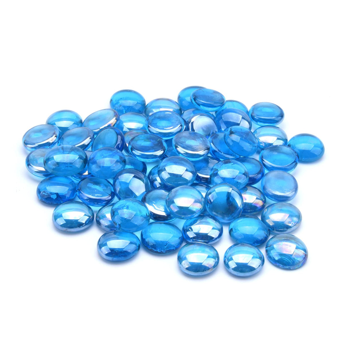 GasSaf Caribbean Blue Luster beads brighten outdoor decor with reflective glow.