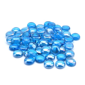 GasSaf Caribbean Blue Luster beads brighten outdoor decor with reflective glow.