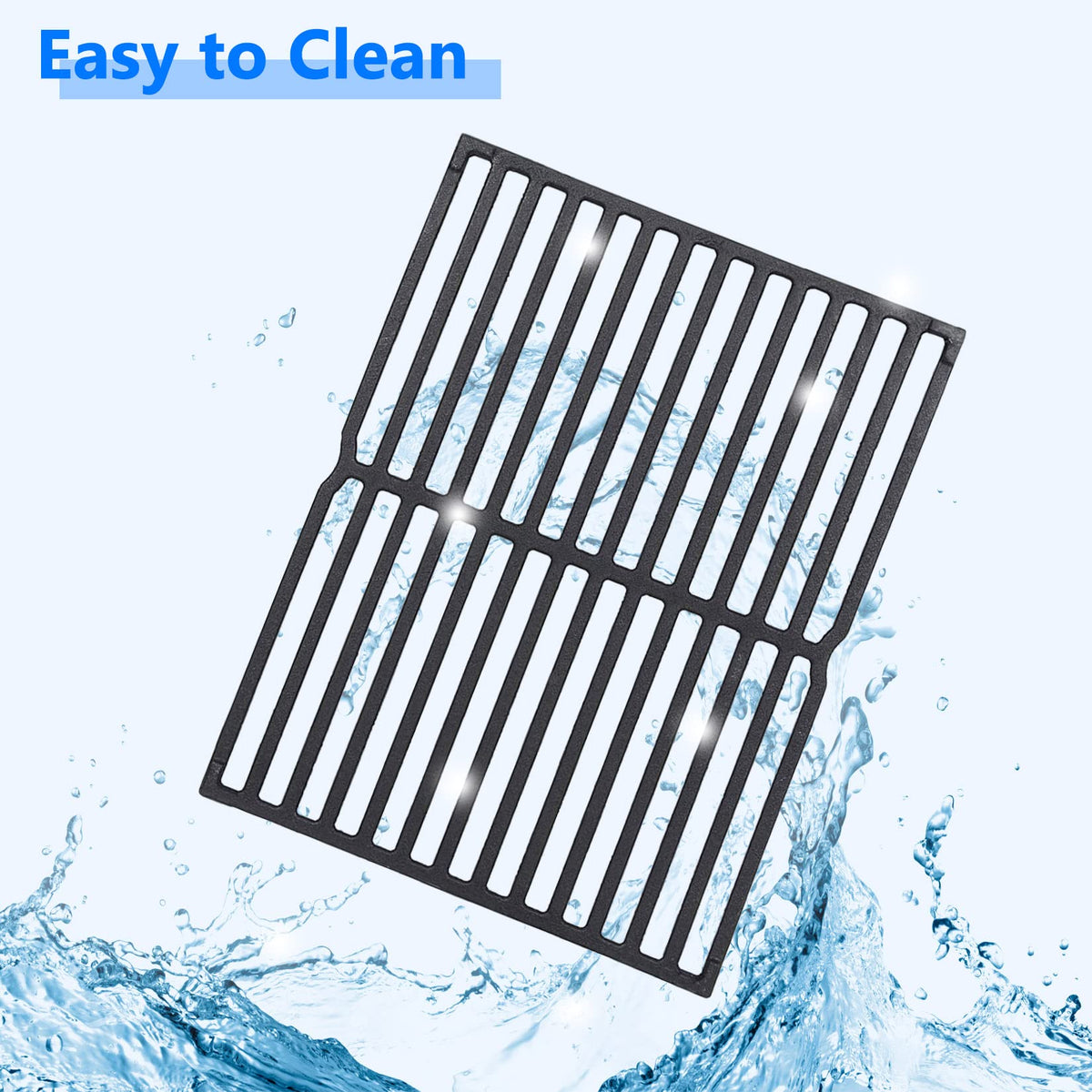 GasSaf durable cast-iron grate resists rust to extend grill life.