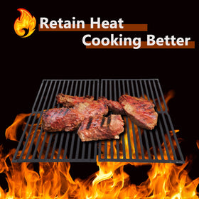 GasSaf compatible grate set supports Weber Spirit and Genesis lines with easy swaps.