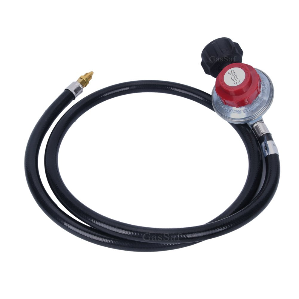 GasSaf CSA-certified propane hose, 4 feet long for safe outdoor connections.