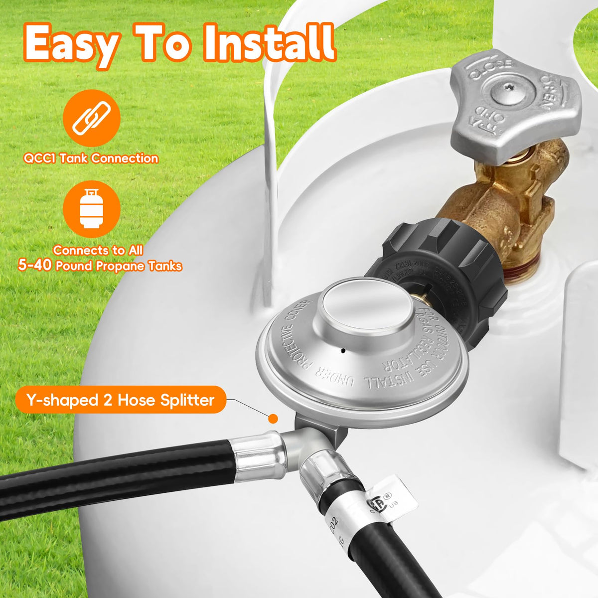 GasSaf dual hose setup ready for two low-pressure appliances