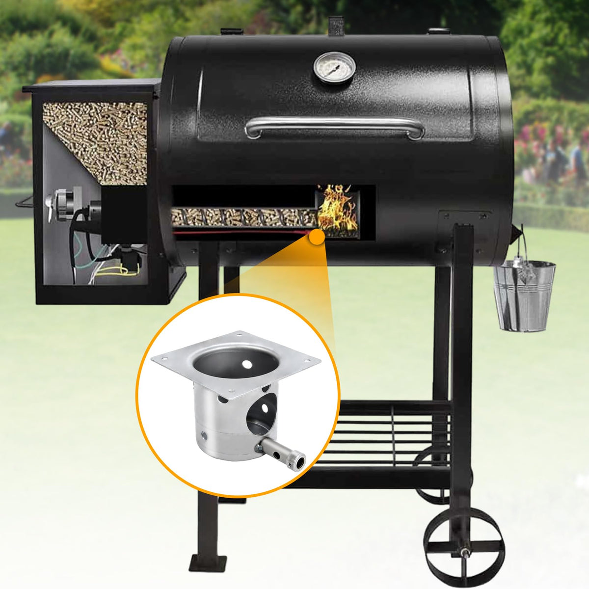 GasSaf durable stainless steel burn pot with polished finish.