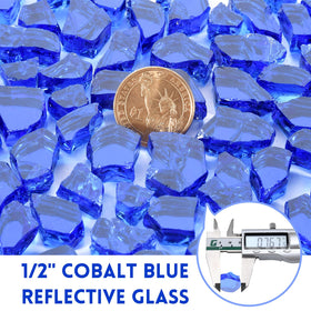 GasSaf cobalt blue reflective glass for fire pits delivers clean smokeless ambiance