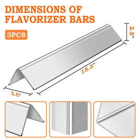 GasSaf flavorizer bar for Weber Spirit E210, E220, S210, S220, durable stainless steel