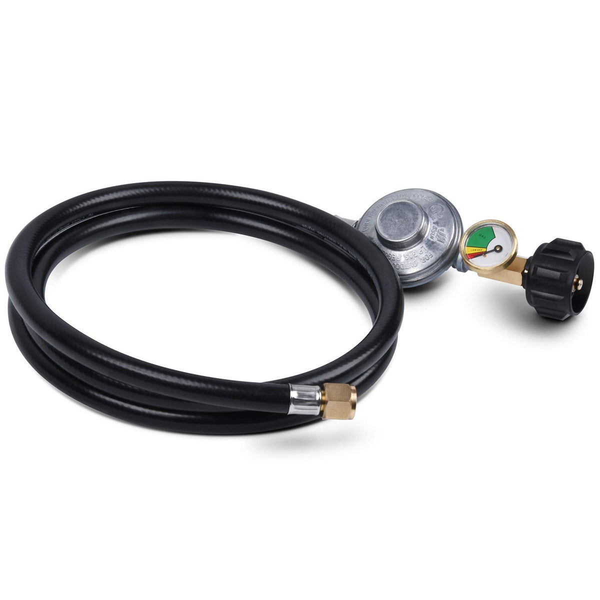 GasSaf regulator kit suits grills, fire pits, and camping stoves.