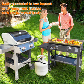 GasSaf outdoor dual-appliance setup for camping and tailgating