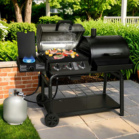 GasSaf outdoor cooking kit example with stove and fire pit setup.