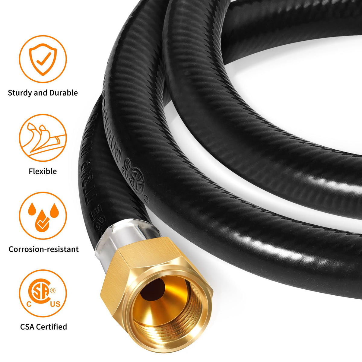 GasSaf riveted-metal joints and fittings convey durable outdoor gas setup.