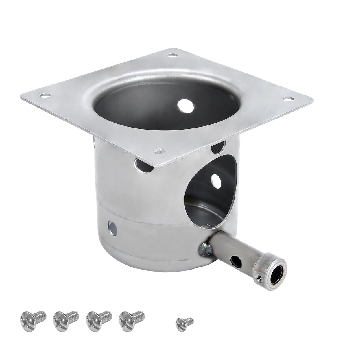 GasSaf stainless steel fire burn pot on grill delivers consistent heat.