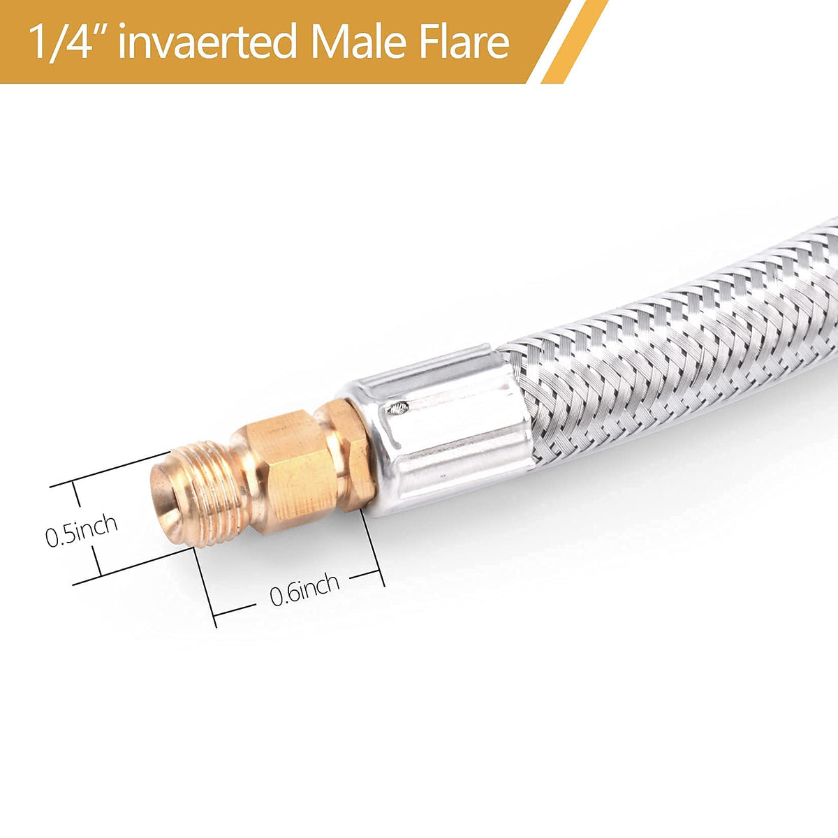 GasSaf Type 1 inverted flare end for reliable propane connections