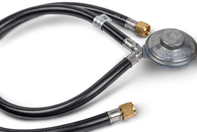 GasSaf Y-splitter connections enable two flames from one source for grilling and heating.