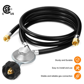GasSaf Y-splitter with right 4 ft hose for simultaneous grill and heater