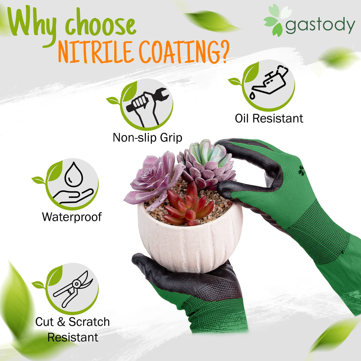 Gastody waterproof sleeves help keep hands dry in damp tasks.