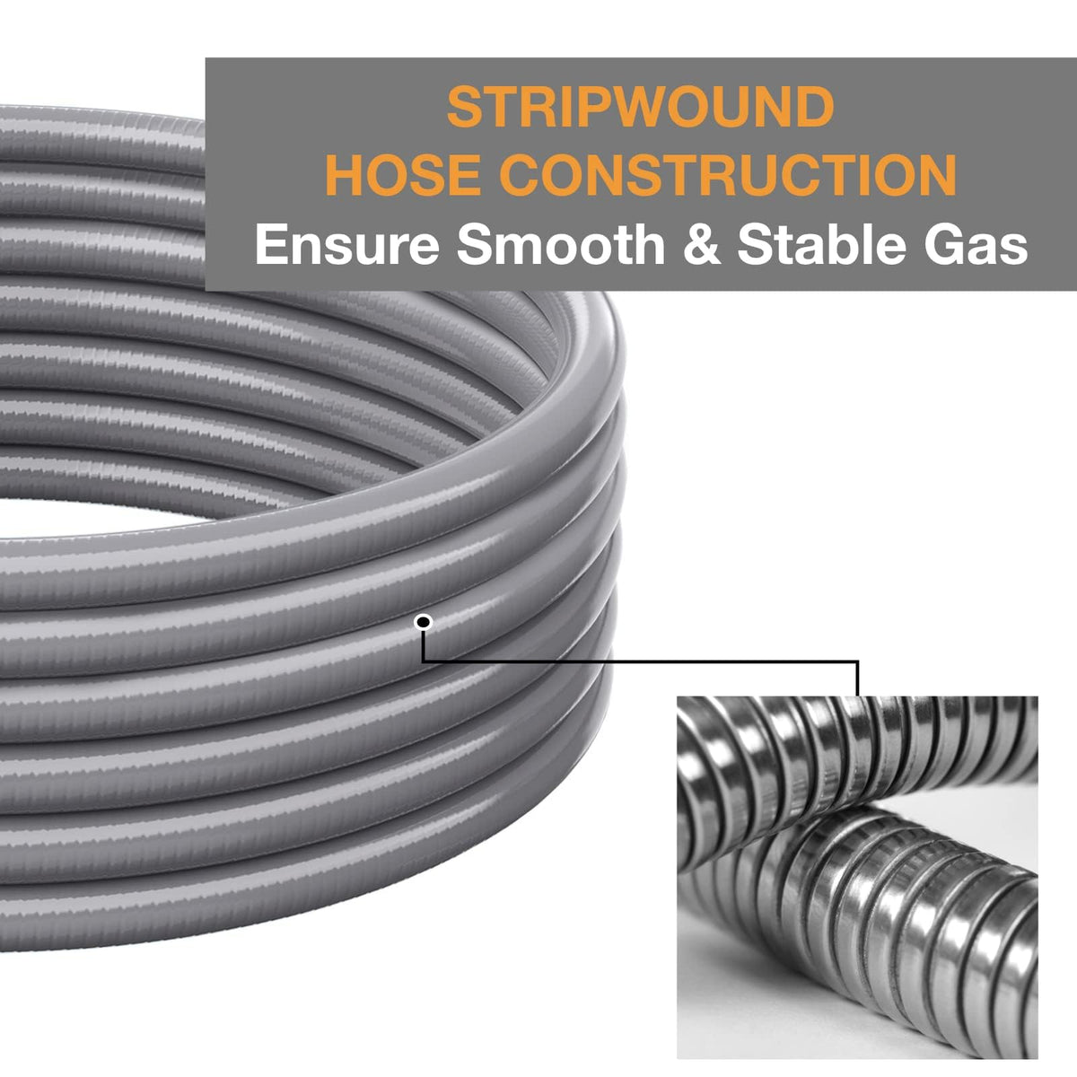 GasXpert 80,000 BTU/h hose ready for backyard grilling or RV camping