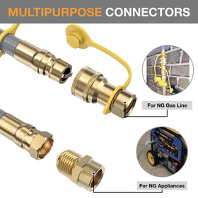 GasXpert 24ft hose positioned for backyard barbecue setup