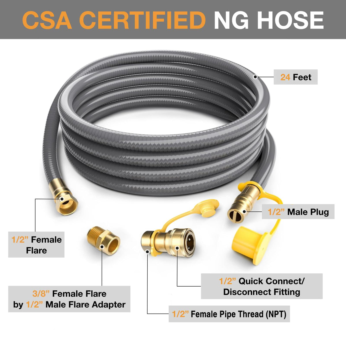 GasXpert brass fittings close-up showing durable, leak-free connections