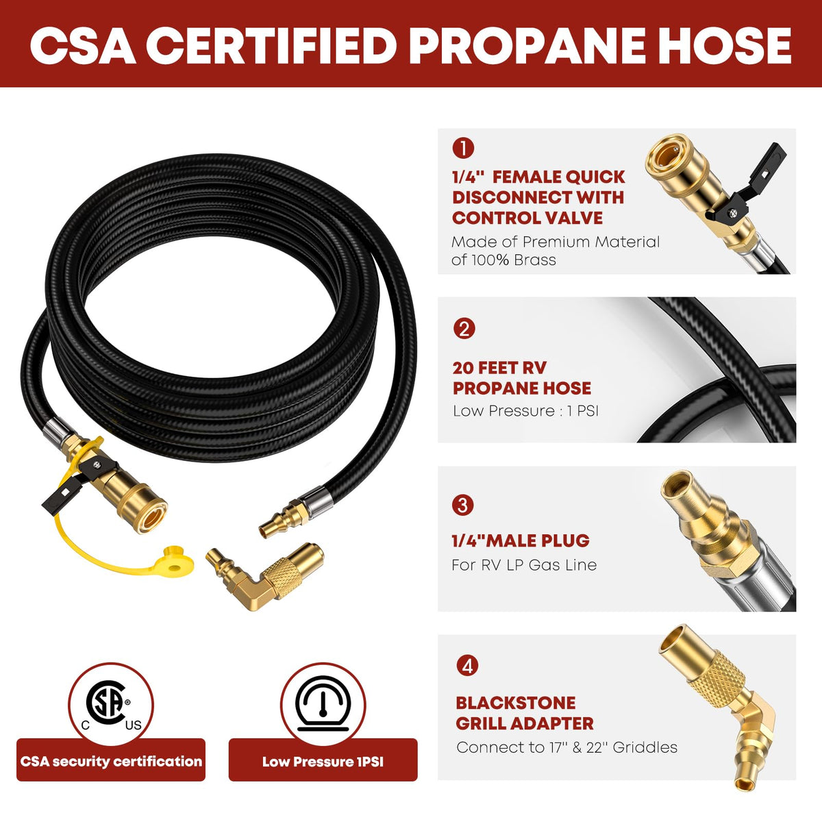 GasXpert elbow adapter enables flexible setup between RV and Blackstone griddles