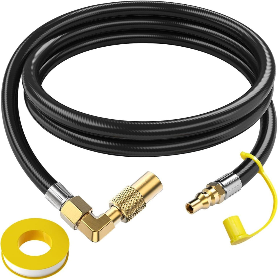 GasXpert improved propane quick-connect hose 7ft for flexible RV connections.