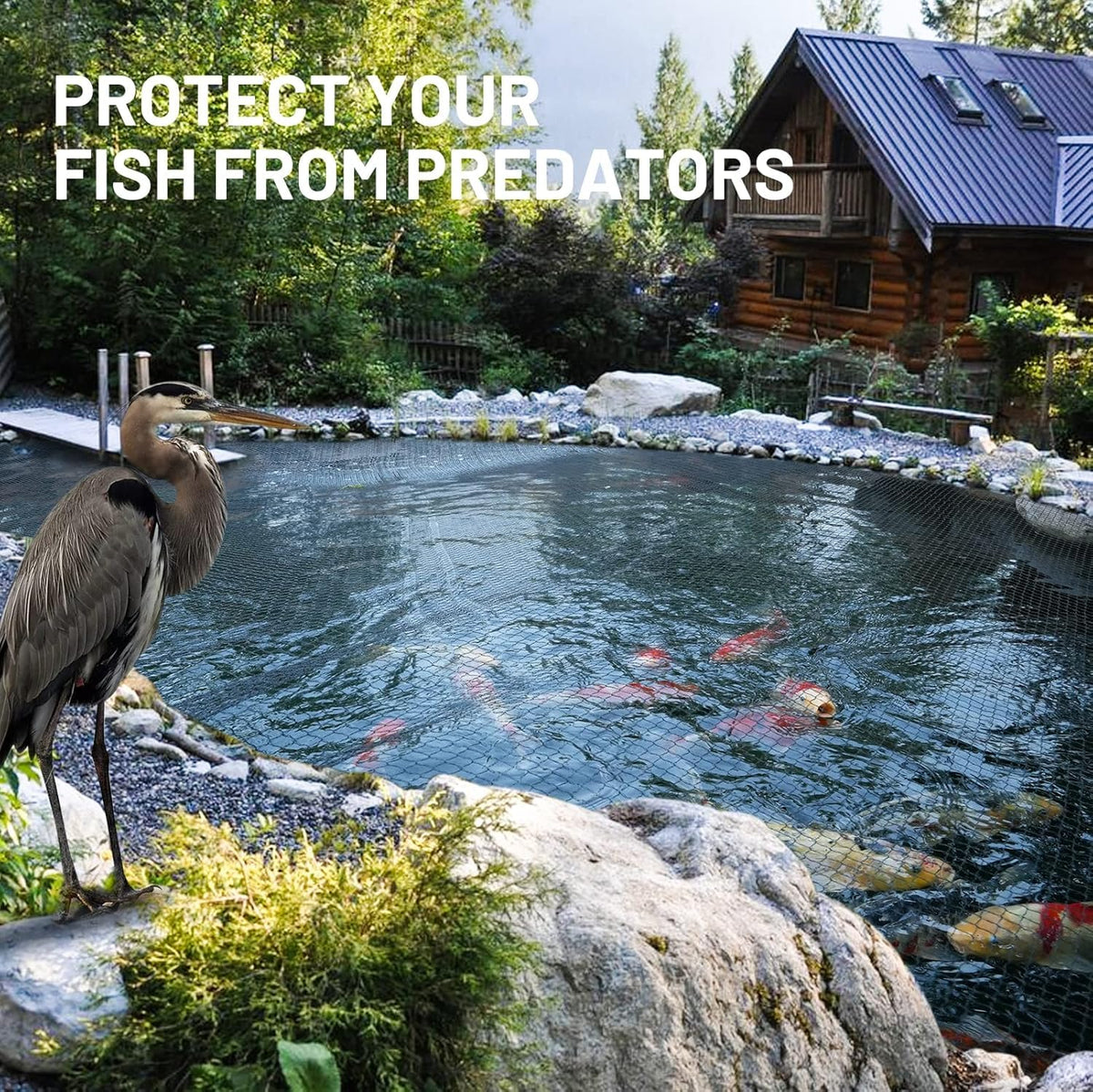 GasXpert pond netting captures leaves and debris for easier maintenance