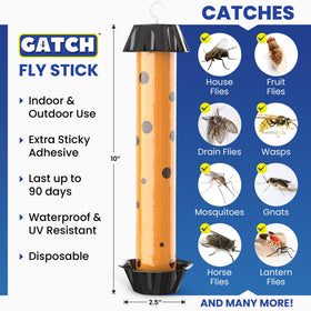 GATCH adhesive close-up shows strong grip on gnats and mosquitoes.