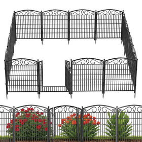 Gatkitom 12-panel no-dig fence panel for durable outdoor boundary.