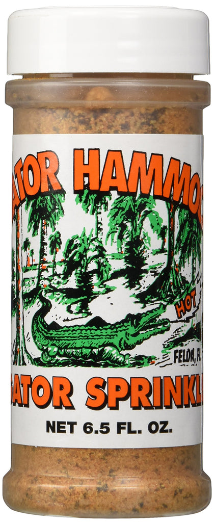 Gator Hammock Gator Sprinkle jar front label, all-natural seasoning for grilled foods.