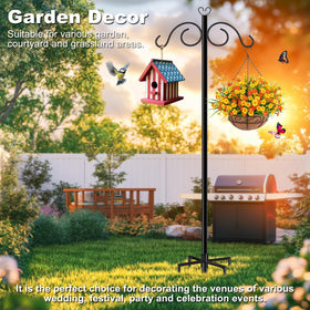 GATSUNS 92-inch bird feeder pole provides tall, stable support for garden decor