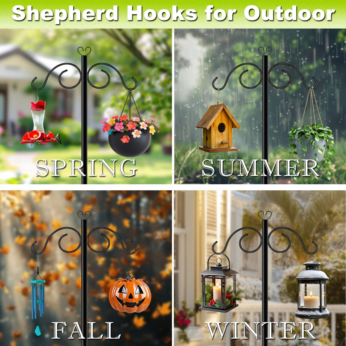 GATSUNS dual-hook design offers flexible hanging options for garden decor