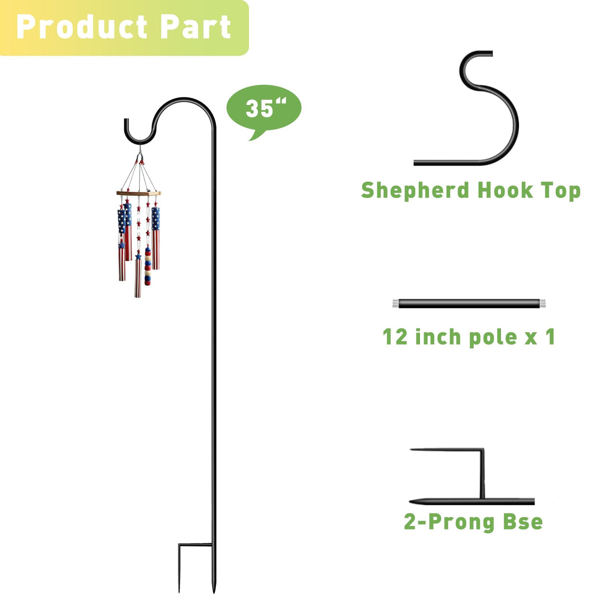 Easy assembly of GATSUNS shepherds hooks for portable setup
