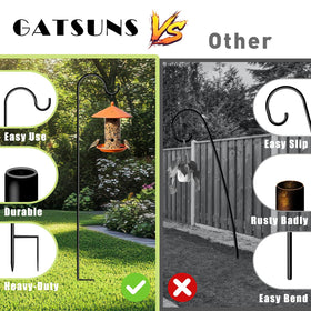 Yard and garden decor setup using GATSUNS shepherds hooks