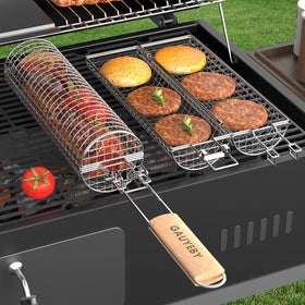 GAUYEBY rolling grill basket with 360° rotation for even cooking