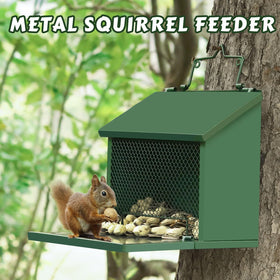Gavinjitao metal squirrel feeder side view shows sturdy construction