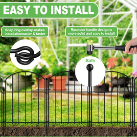 GAXI metal animal barrier with sturdy stakes keeps pets contained and gardens protected.