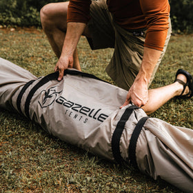 All-Terrain Stakes secure Gazelle G6 on varied ground surfaces