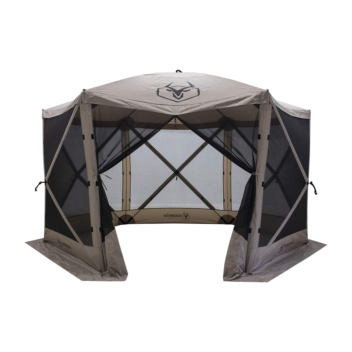 Gazelle Tents G6 six-sided pop-up hub setup for fast shade and shelter